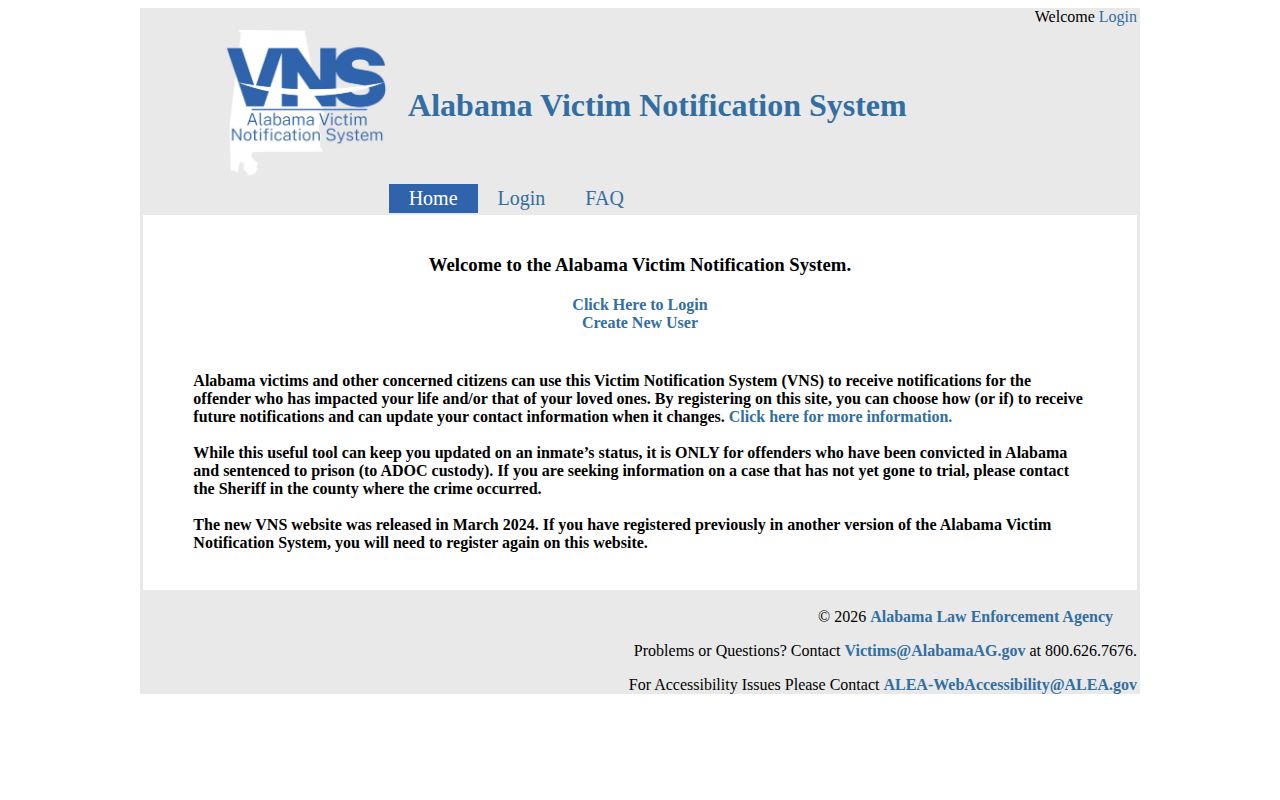 Alabama VINE and VINELink Henry County release notification scope